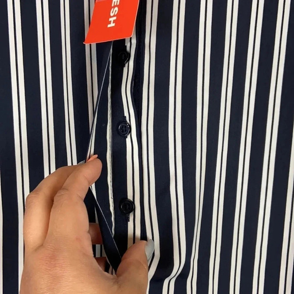 Joe Fresh Striped Button Long Sleeve Dress 2X - Picture 5 of 9